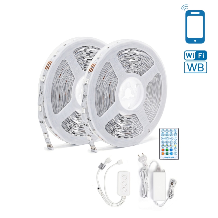 Aigostar - LED RGB Ściemnialna taśma LED/48W/12V 2x7,5 m Wi-Fi