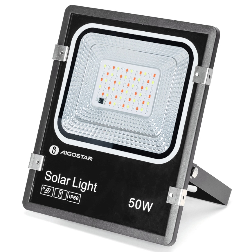 Aigostar - LED RGB Ściemnialny naświetlacz solarny LED/50W/3,2V IP66 4000 mAh + pilot zdalnego sterowania