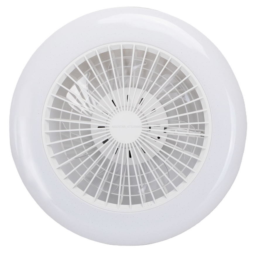 Aigostar - LED RGBW Ściemniany plafon z wentylatorem LED/40W/230V 2700-6500K śr. 48,5 cm biały + pilot zdalnego sterowania