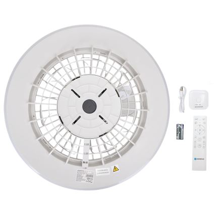Aigostar - LED RGB Ściemniany plafon z wentylatorem MESH LED/40W/230V 2700-6500K biały + pilot zdalnego sterowania