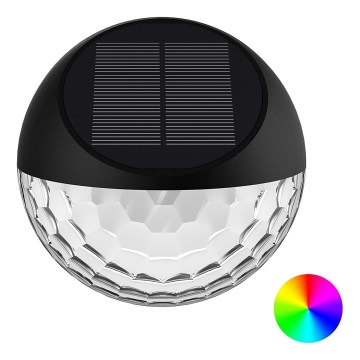 Aigostar - LED RGB Solarna lampa ścienna LED/2W/1,2V 300 mAh czarna IP44