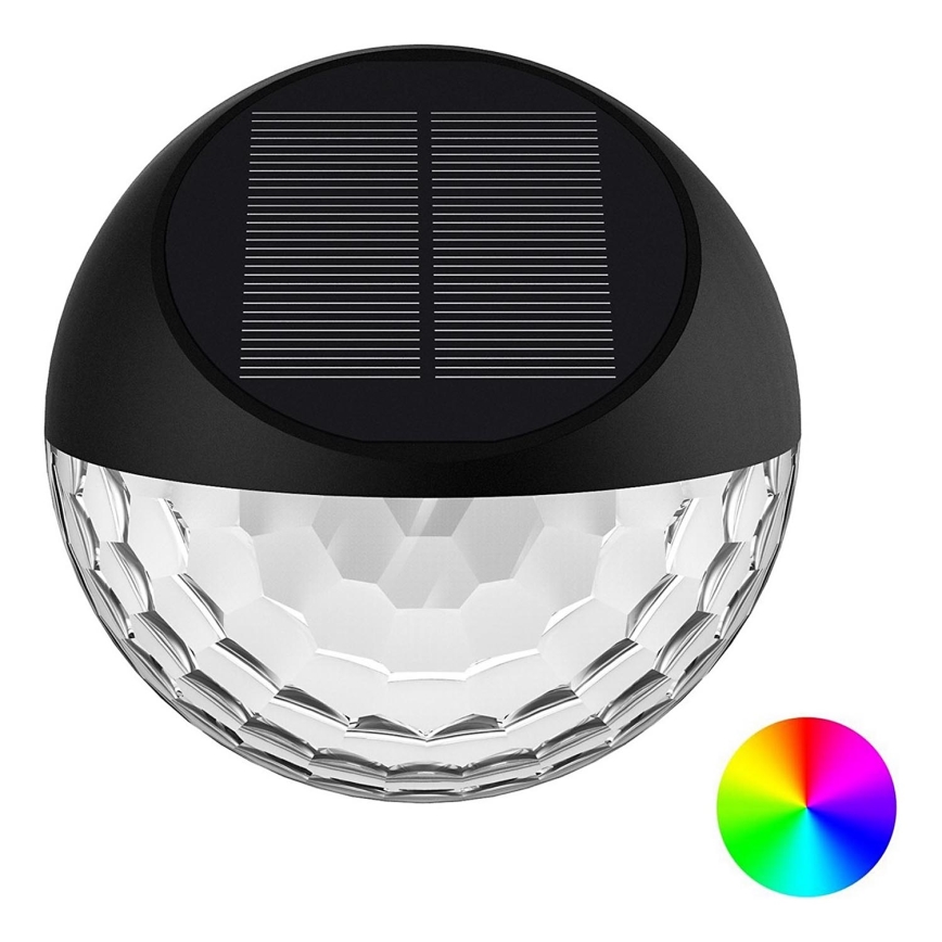 Aigostar - LED RGB Solarna lampa ścienna LED/2W/1,2V 300 mAh czarna IP44