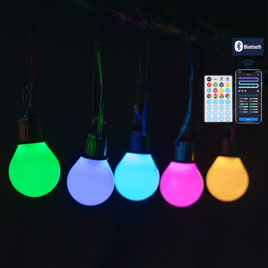 Aigostar - LED RGBICW Inteligentny zewnętrzny łańcuch MESH 25xLED 5 m IP44 + pilot zdalnego sterowania