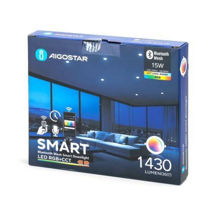 Aigostar - LED RGBW ściemnialna oprawa sufitowa MESH LED/15W/230V 2700-6500K śr. 17 cm