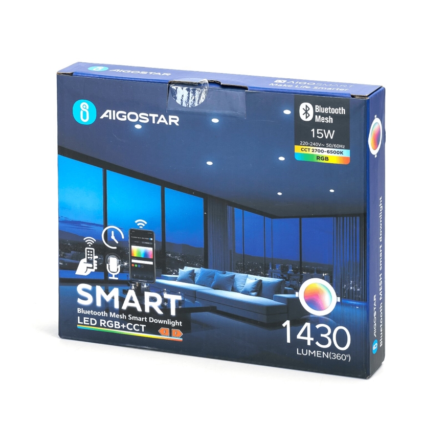Aigostar - LED RGBW ściemnialna oprawa sufitowa MESH LED/15W/230V 2700-6500K śr. 17 cm