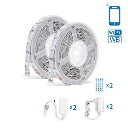 Aigostar - Regulowany pasek LED RGBW/18W/12V 2x5 m Wi-Fi