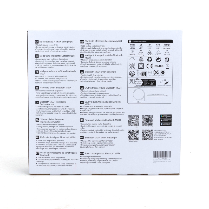 Aigostar - LED RGBW ściemnialna lampa sufitowa MESH LED/24W/230V 3000-6500K biała + pilot zdalnego sterowania