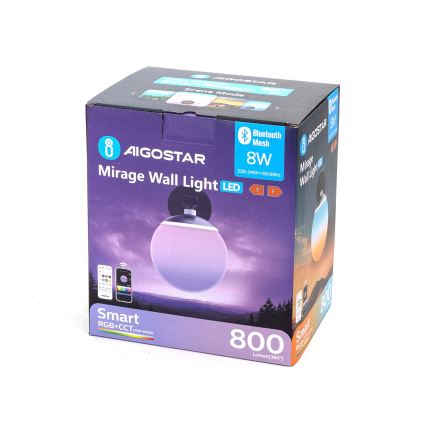 Aigostar - LED RGBW Kinkiet ściemnialny MESH Smart LED/8W/230V + pilot zdalnego sterowania