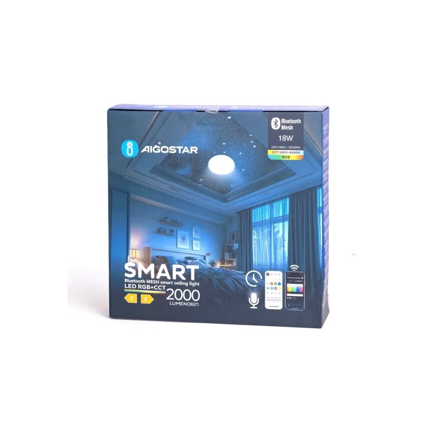 Aigostar - LED RGBW Ściemnialny plafon łazienkowy MESH Smart LED/18W/230V 3000-6500K IP44 + pilot zdalnego sterowania