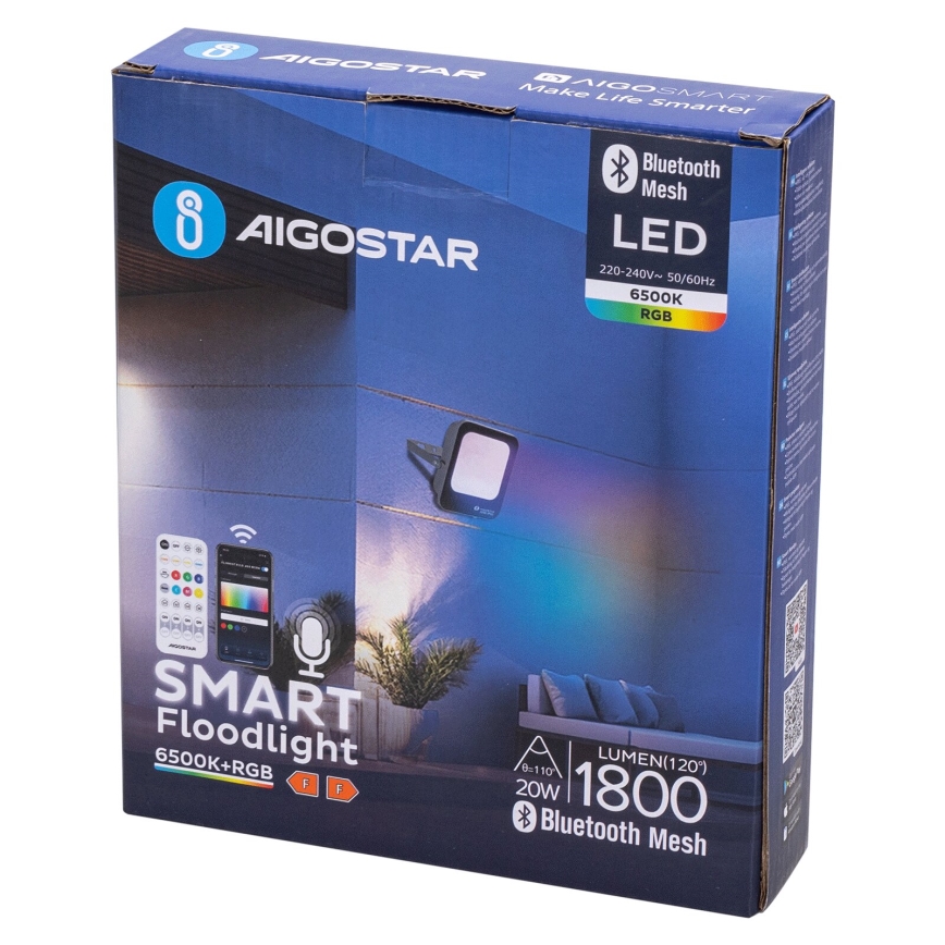 Aigostar - LED RGBW Ściemniane oświetlenie punktowe MESH Smart LED/20W/230V 6500K IP65 + pilot zdalnego sterowania