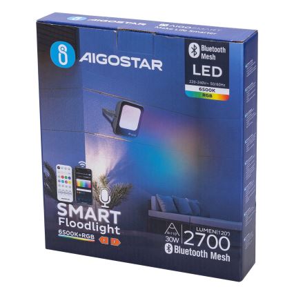 Aigostar - LED RGBW Ściemniane oświetlenie punktowe MESH Inteligentny LED/30W/230V 6500K IP65 + Pilot zdalnego sterowania