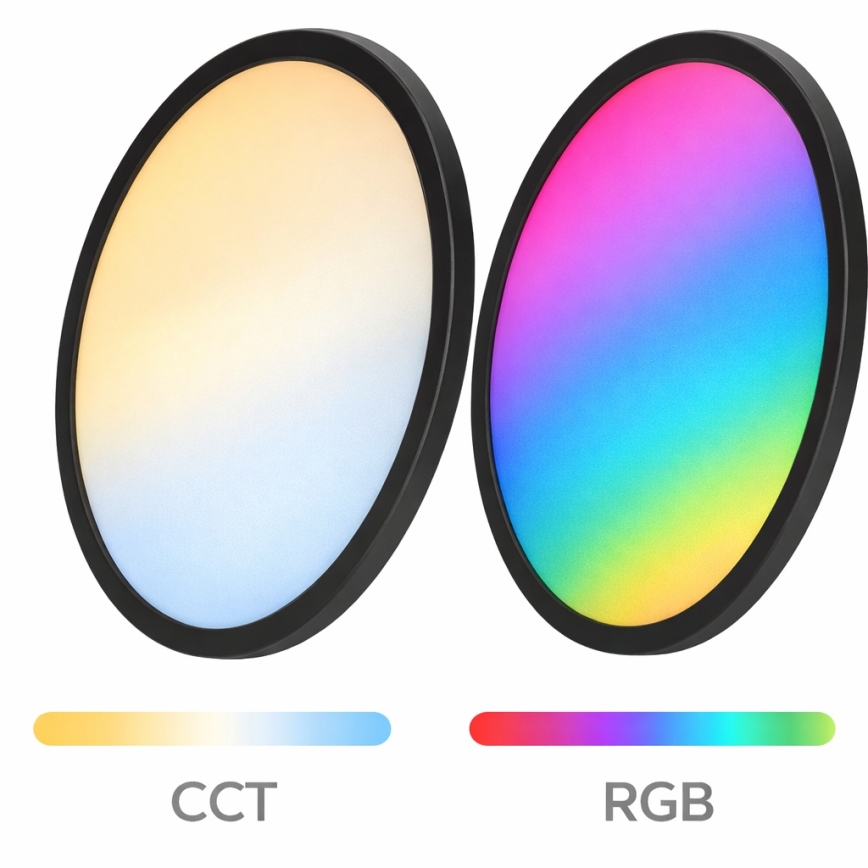 Aigostar - LED RGBW ściemnialna oprawa sufitowa MESH LED/24W/230V 3000-6500K czarna + zdalne sterowanie