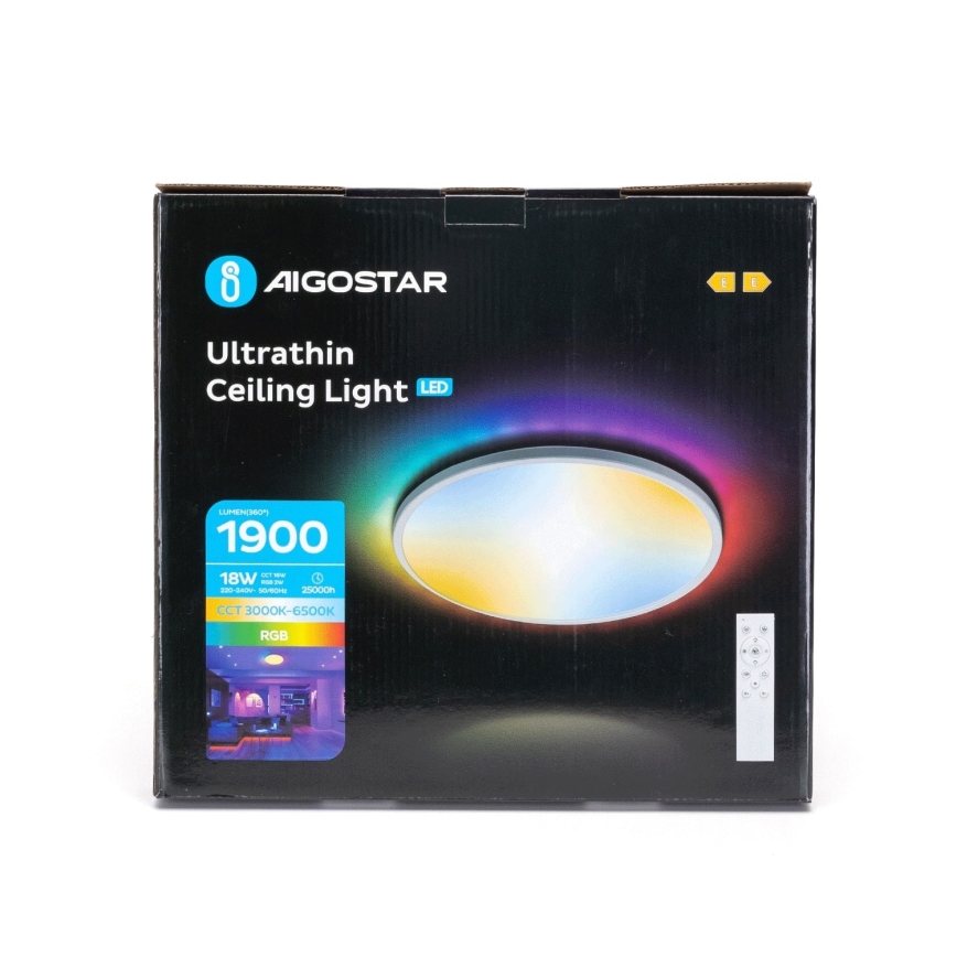 Aigostar - LED RGBW Plafon łazienkowy ściemnialny LED/18W/230V 3000-6500K śr. 30 cm IP44 + zdalne sterowanie