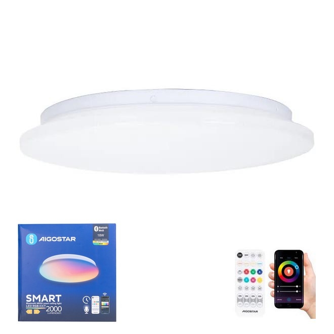 Aigostar - LED RGBW Ściemnialny plafon łazienkowy MESH Smart LED/18W/230V 3000-6500K IP44 + pilot zdalnego sterowania