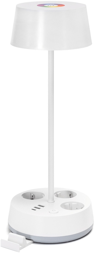 Aigostar - LED RGBW ściemniana lampa biurkowa z gniazdami i USB LED/4,6W/230V 3000/4000/6500K biała