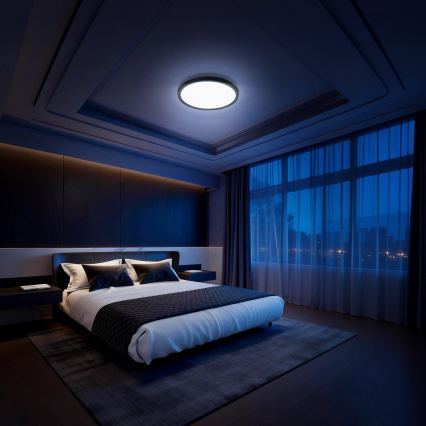 Aigostar - LED RGBW ściemnialna oprawa sufitowa MESH LED/36W/230V 3000-6500K czarna + pilot zdalnego sterowania