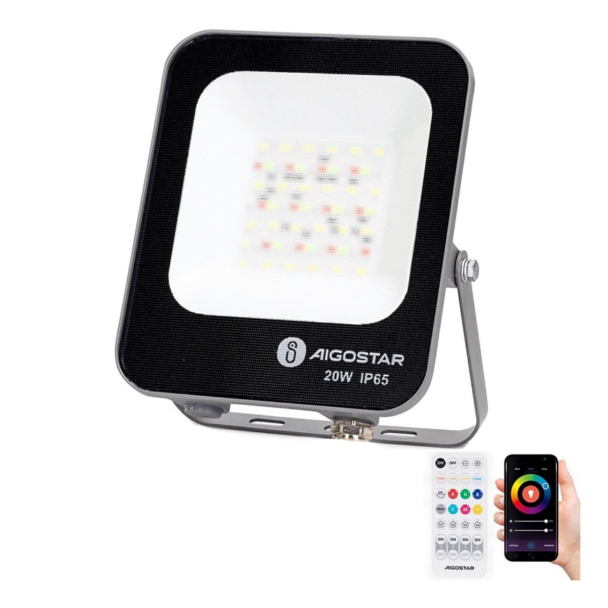Aigostar - LED RGBW Ściemniane oświetlenie punktowe MESH Smart LED/20W/230V 6500K IP65 + pilot zdalnego sterowania
