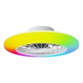 Aigostar - LED RGBW Ściemniany plafon z wentylatorem LED/40W/230V 2700-6500K śr. 48,5 cm biały + pilot zdalnego sterowania