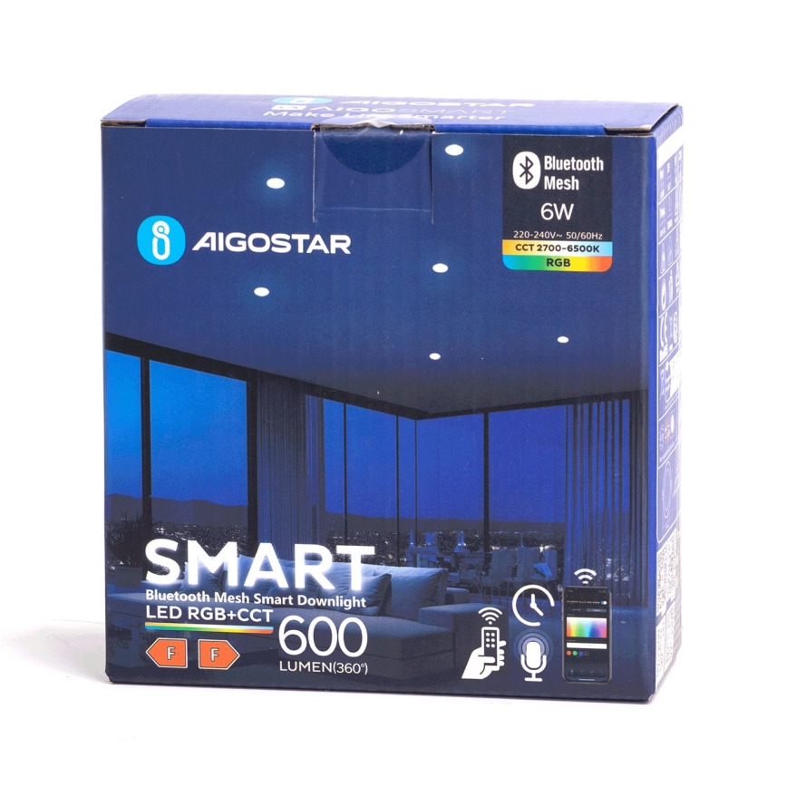 Aigostar - LED RGBW Ściemnialna łazienkowa oprawa wpuszczana MESH Smart LED/6W/230V 2700-6500K IP44