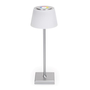 Aigostar - LED RGBW Zewnętrzna ściemnialna akumulatorowa lampa stołowa LED/4W/5V 3600mAh biały/matowy chrom IP54