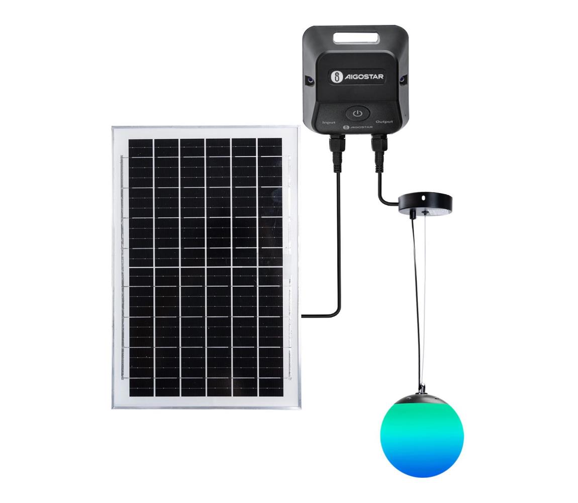 -LED RGBW Żyrandol solarny MESH 35W/3,7V 8000 mAh 2700K-6500K IP65 śr. 30 cm