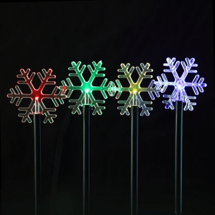 Aigostar - LED RGBY Solarne oświetlenie świąteczne 5xLED/1,2V/8 funkcji 1m IP65 800mAh śnieżynki
