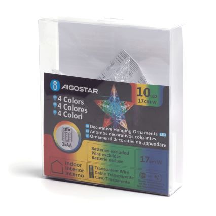 Aigostar - LED RGBY świąteczna dekoracja 10xLED/3xAA gwiazda