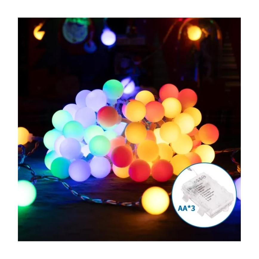 Aigostar - LED RGBY Zewnętrzny łańcuch bożonarodzeniowy 25xLED/3xAA/8 funkcji 2,8 m IP44