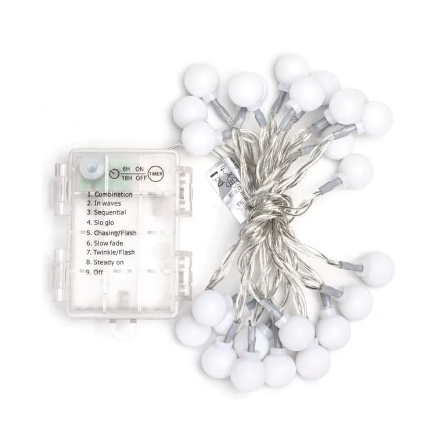 Aigostar - LED RGBY Zewnętrzny łańcuch bożonarodzeniowy 25xLED/3xAA/8 funkcji 2,8 m IP44