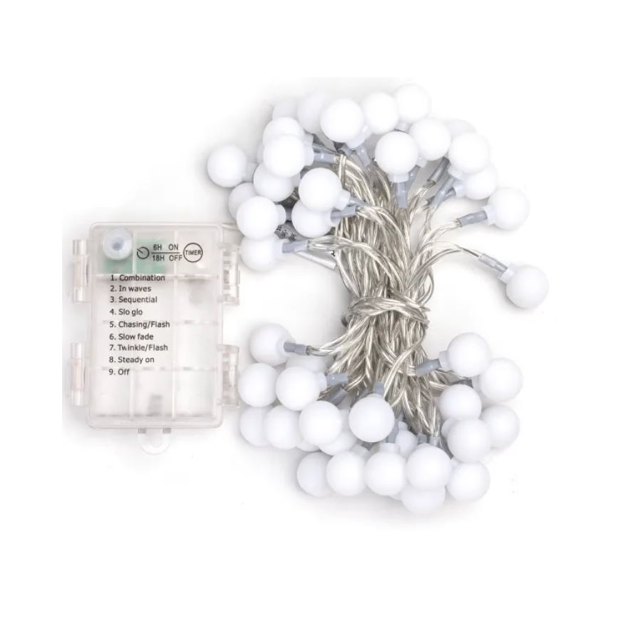 Aigostar - LED RGBY Zewnętrzny łańcuch bożonarodzeniowy 50xLED/3xAA/8 funkcji 5,3 m IP44