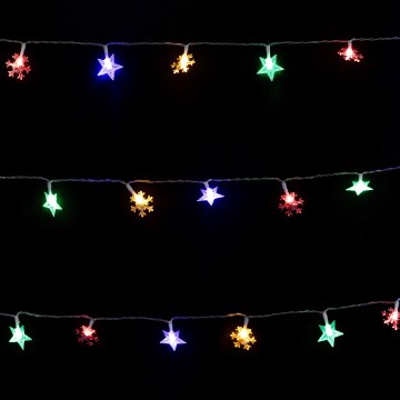 Aigostar - LED RGBY Zewnętrzny łańcuch świąteczny 100xLED/8 funkcji 3xAA 10m IP44 gwiazdy