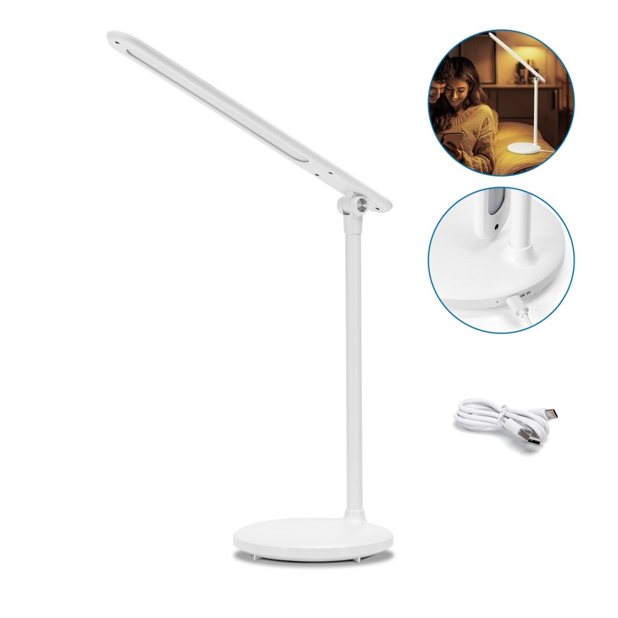 Aigostar - LED Ściemnialna akumulatorowa dotykowa lampa stołowa LED/3W/5V 1200mAh 3000/4000/6500K