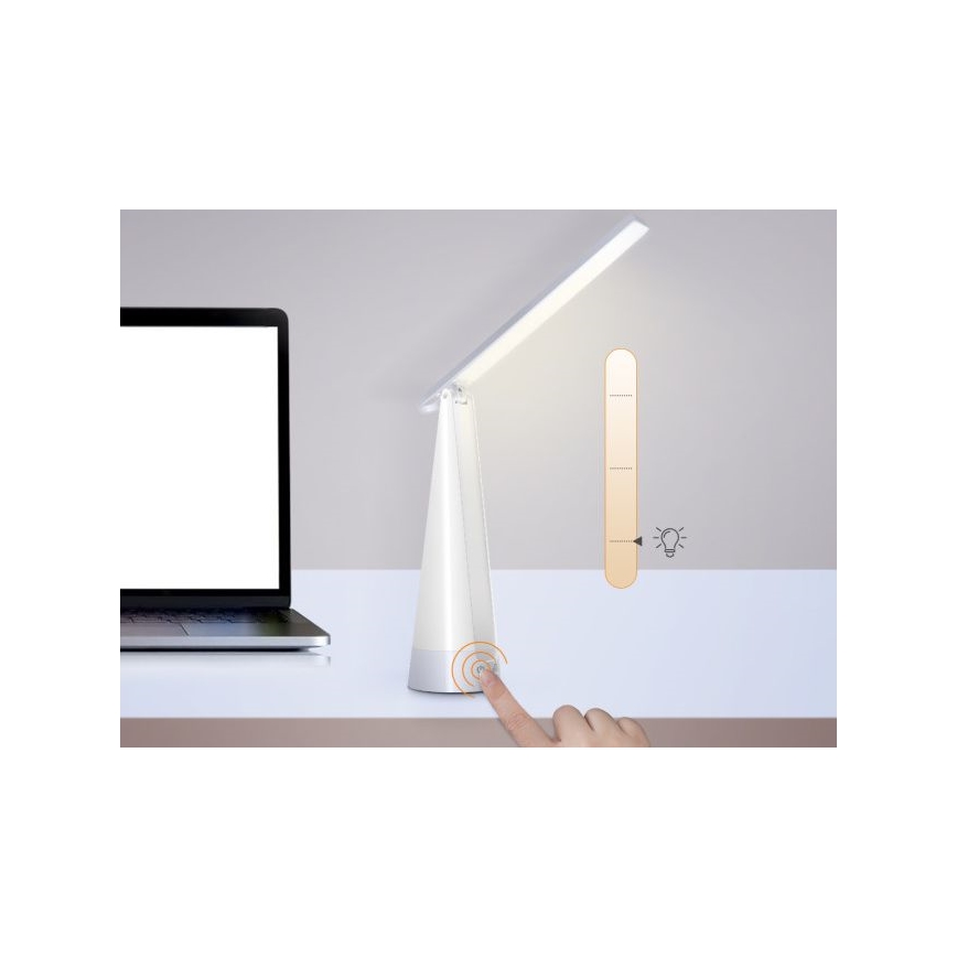 Aigostar - LED Ściemnialna akumulatorowa lampa stołowa LED/7W/5V 4000K 4400 mAh biała