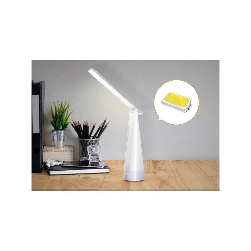 Aigostar - LED Ściemnialna akumulatorowa lampa stołowa LED/7W/5V 4000K 4400 mAh biała