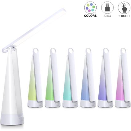 Aigostar - LED Ściemnialna akumulatorowa lampa stołowa LED/7W/5V 4000K 4400 mAh biała