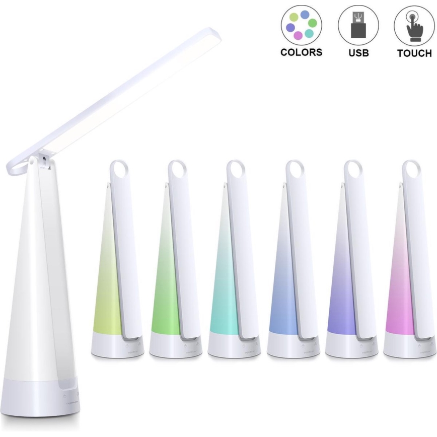 Aigostar - LED Ściemnialna akumulatorowa lampa stołowa LED/7W/5V 4000K 4400 mAh biała