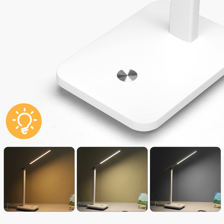 Aigostar-LED Ściemnialna akumulatorowa lampa stołowa LED/5W/5V 3000-6500K biała/czarna