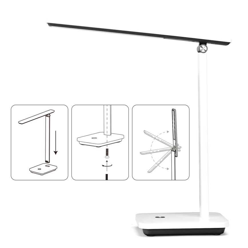 Aigostar-LED Ściemnialna akumulatorowa lampa stołowa LED/5W/5V 3000-6500K biała/czarna