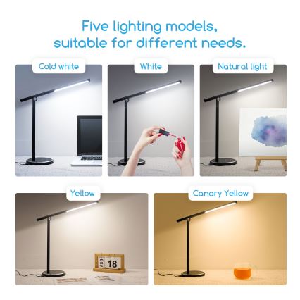 Aigostar - LED Ściemnialna dotykowa lampa stołowa LED/8W/230V 3000-6000K czarny