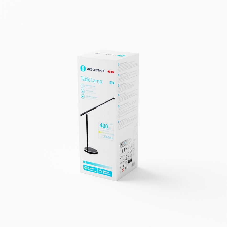 Aigostar - LED Ściemnialna dotykowa lampa stołowa LED/8W/230V 3000-6000K czarny