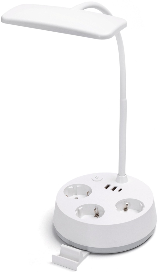 Aigostar - LED ściemnialna lampka biurkowa z gniazdkami i USB LED/4,6W/230V 3000/4000/6500K biała