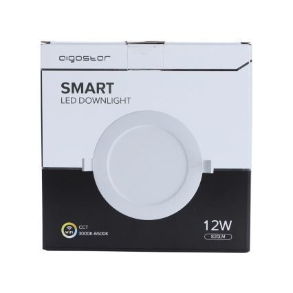 Aigostar - LED Ściemnialna oprawa wpuszczana 12W/230V śr. 17 cm Wi-Fi