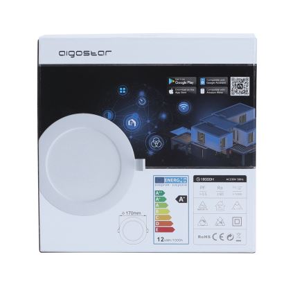 Aigostar - LED Ściemnialna oprawa wpuszczana 12W/230V śr. 17 cm Wi-Fi