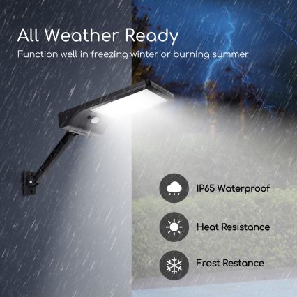 Aigostar - LED Ściemnialna solarna lampa z czujnikiem LED/2,3W/5,5V IP65 1800 mAh + zdalne sterowanie