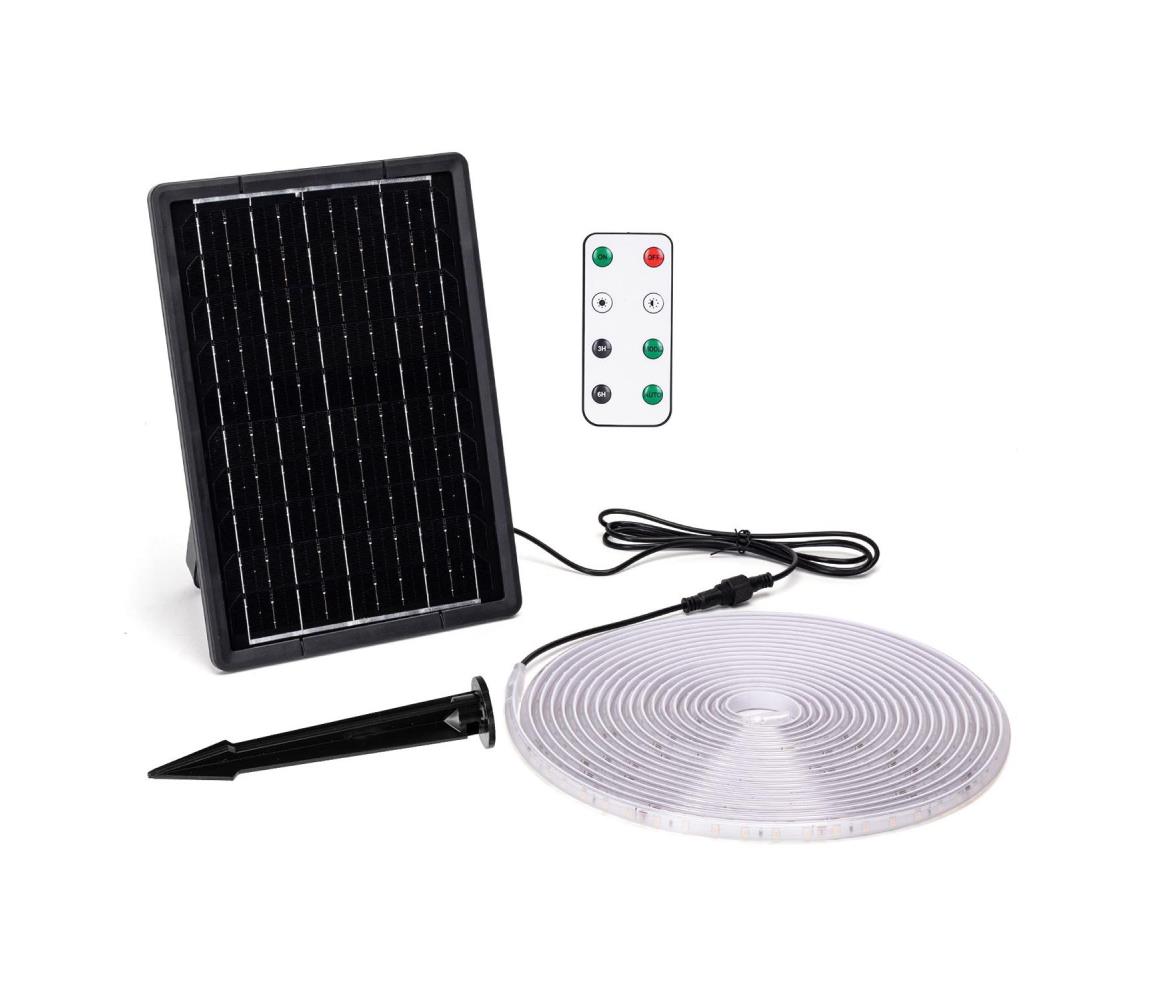 - LED Ściemnialna taśma solarna LED/10W/3,2V 10 m 2700K IP65 + pilot