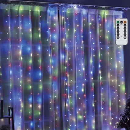Aigostar - LED ściemnialny świąteczny łańcuch świetlny 300xLED/8 funkcji USB 6x3m wielokolorowy + pilot zdalnego sterowania