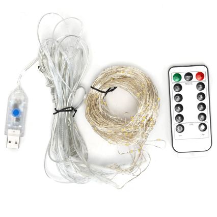 Aigostar - LED ściemnialny świąteczny łańcuch świetlny 300xLED/8 funkcji USB 6x3m wielokolorowy + pilot zdalnego sterowania