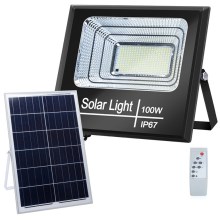 Aigostar - LED Ściemnialny naświetlacz solarny LED/100W/3,2V IP67 + pilot