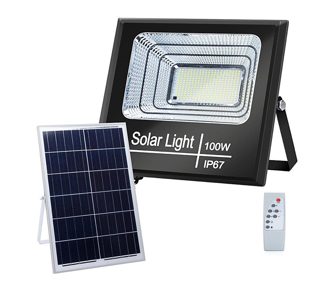 - LED Ściemnialny naświetlacz solarny LED/100W/3,2V IP67 + pilot