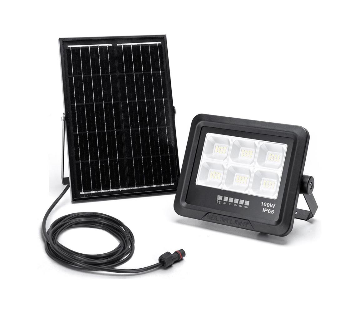 - LED Ściemnialny naświetlacz solarny LED/100W/3,4V IP65 + pilot